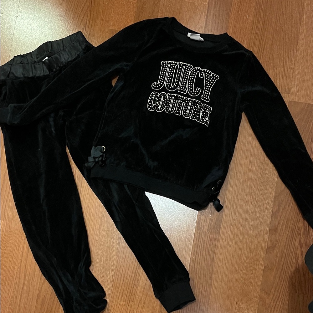 Juicy Couture Black Velour Set